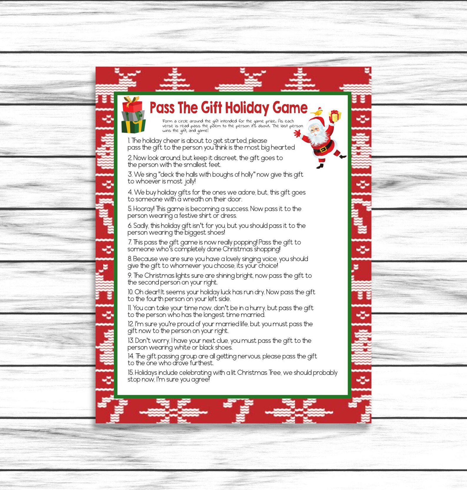 Pass The Gift Game Pass The Present Game Pass The Parcel Etsy