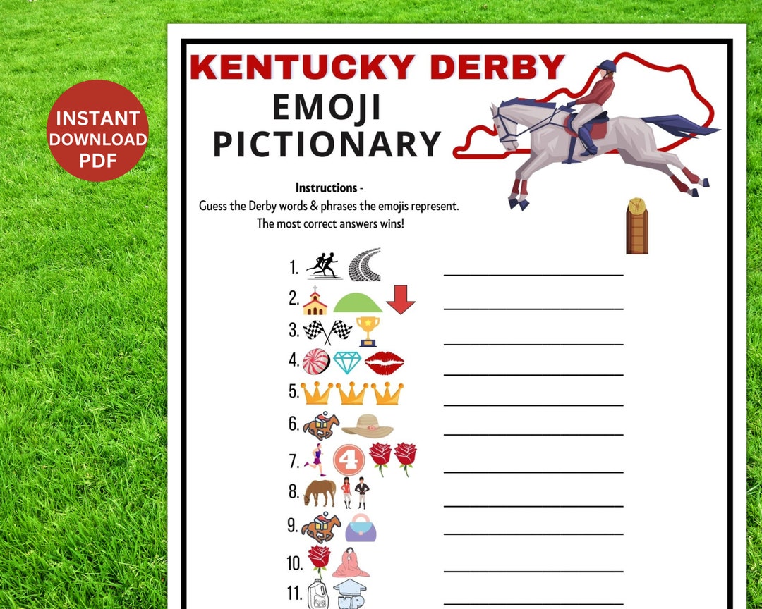 Kentucky Derby Emoji Pictionary Game Triple Crown Party Etsy