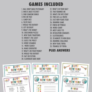 Happy New Year's Game Bundle| Printable Family Games | Virtual Party ...