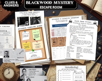 Een escape room-spel over een onopgeloste moordzaak (Detective) voor tieners en volwassenen | Logisch puzzelspel voor een leuke spelavond