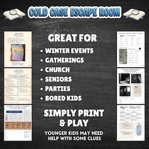 Detective train station murder mystery escape room printable cold case mystery game for teens & adults logic puzzle game night activity with 15  clues or puzzles, instructions, answers and certificate for win, great for ages 12 and up.