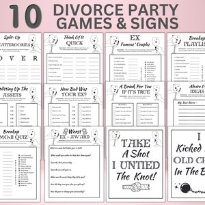 Printable Divorce Party Games Bundle | Breakup Celebration Party Quizzes | Newly Single Ladies Night Idea | Separation Activity Divorced AF