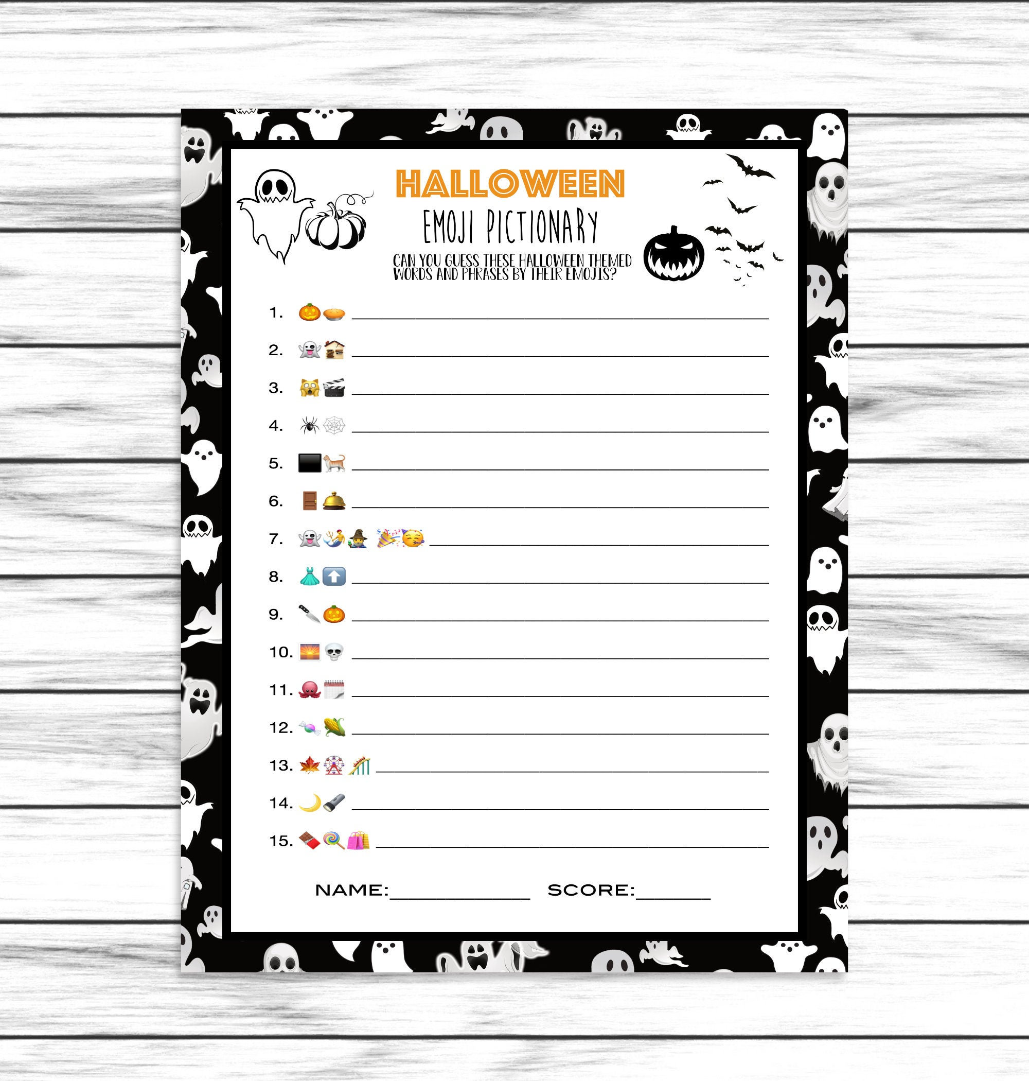 Halloween Emoji Quiz Printable Instant Download | lupon.gov.ph