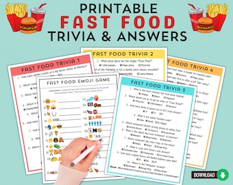 Fast Food Chains Guess The Food Picture Game Food Quiz Cards Food