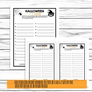 Halloween Party Games, Halloween Game Set, Trivia , Scattergories, Word Search, Family Games, Printable or Virtual Games, Instant Download image 9