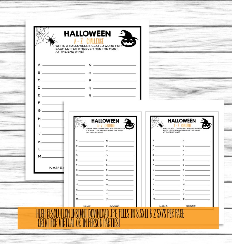 Halloween Party Games, Halloween Game Set, Trivia , Scattergories, Word Search, Family Games, Printable or Virtual Games, Instant Download image 9
