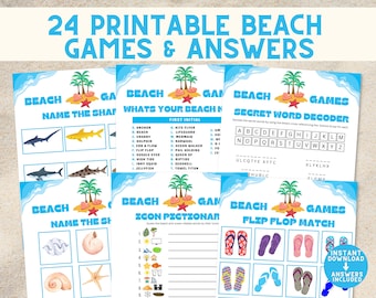 Strandspiele zum Ausdrucken & Lösungen | Strandpartyspiele für Kinder und Erwachsene | DIY-Strandspiele für den Sommerurlaub: Ideen für Familienaktivitäten am Strand