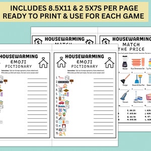 Printable Housewarming Party Games New Home Game Bundle Moving House Games Housewarming Party Ideas Housewarming Activities zdjęcie 7