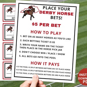 Kentucky Derby Betting Slips & Bet Sign | Triple Crown Party Idea | Horse Race | Printable Fun ...