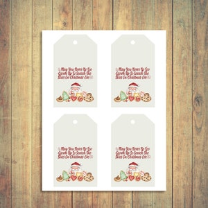 Christmas Cookie Gift Tags, Printable Christmas Gift Tags, DIY Xmas ...