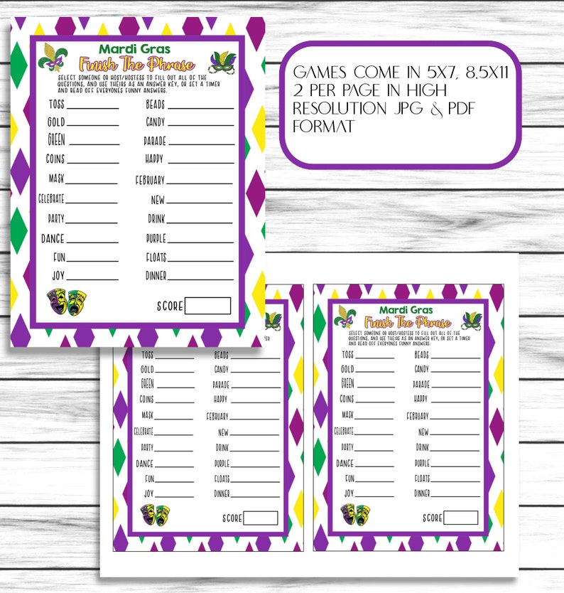 mardi gras party game ideas for adults
