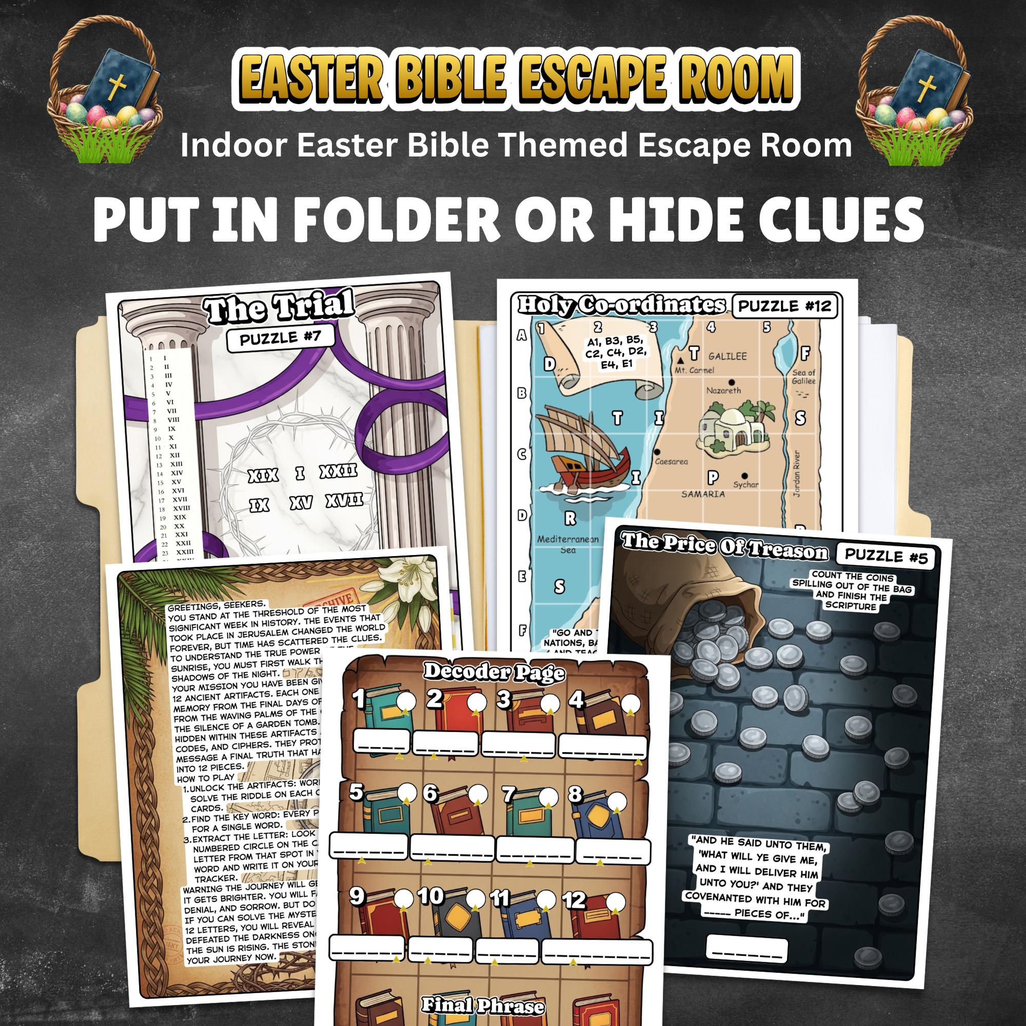 Easter Bible Escape Room Printable | Resurrection Sunday School Game ...