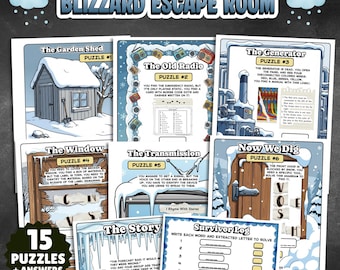 Winter Escape Room Game Printable • Escape the Blizzard • Snow Day Activity for Teens & Adults • Cabin Fever Logic Puzzle PDF