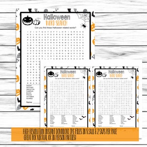 Halloween Party Games, Halloween Game Set, Trivia , Scattergories, Word Search, Family Games, Printable or Virtual Games, Instant Download image 7