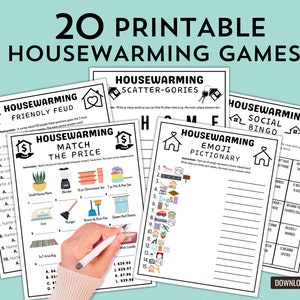 Printable Housewarming Party Games New Home Game Bundle Moving House Games Housewarming Party Ideas Housewarming Activities zdjęcie 1