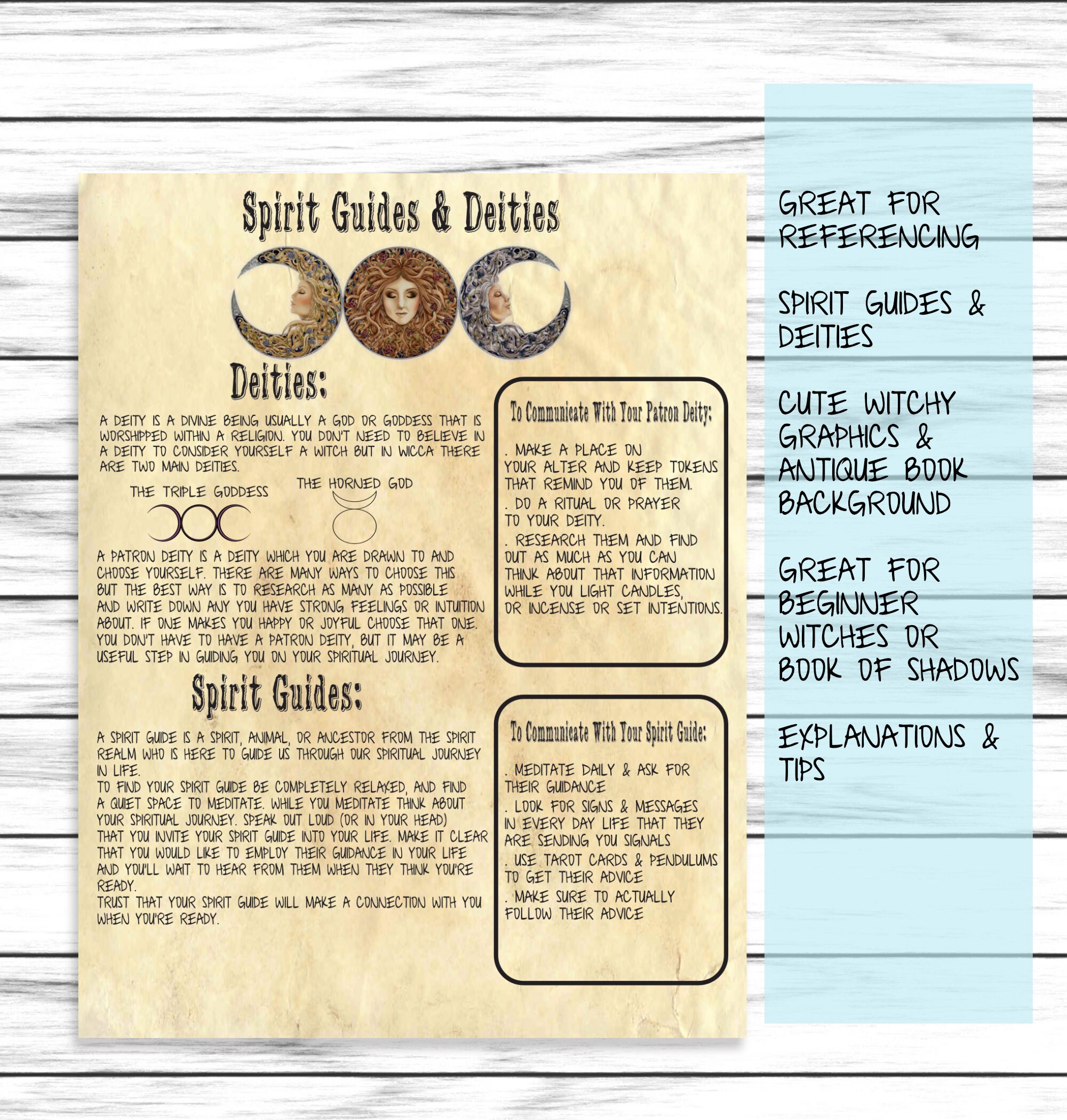 Basic Witchcraft Grimoire Printable Pages, Book of Shadows Pages ...