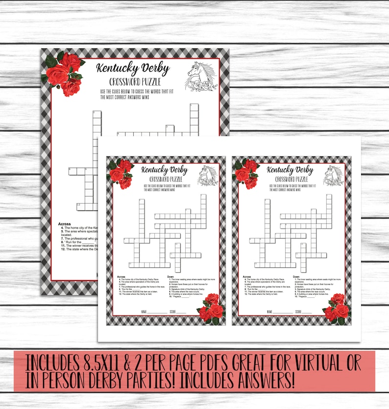 Kentucky Derby Fun Games Derby Party Games Scattergories Etsy