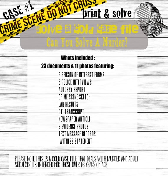 Printable Murder Mystery Game-digital Case-unsolved Mystery 