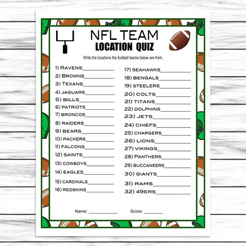 Football Guessing Game Printable or Virtual Football Party Etsy