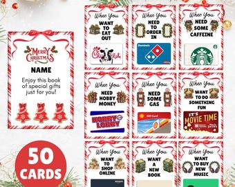 Editable Christmas Gift Card Book Printable | Customize Card Holder Pages | DIY Last Minute Holiday Gift Album | Edit Print Canva Template