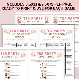 Printable Tea Party Games Adults Kids Toddler | Editable High Tea Quiz ...