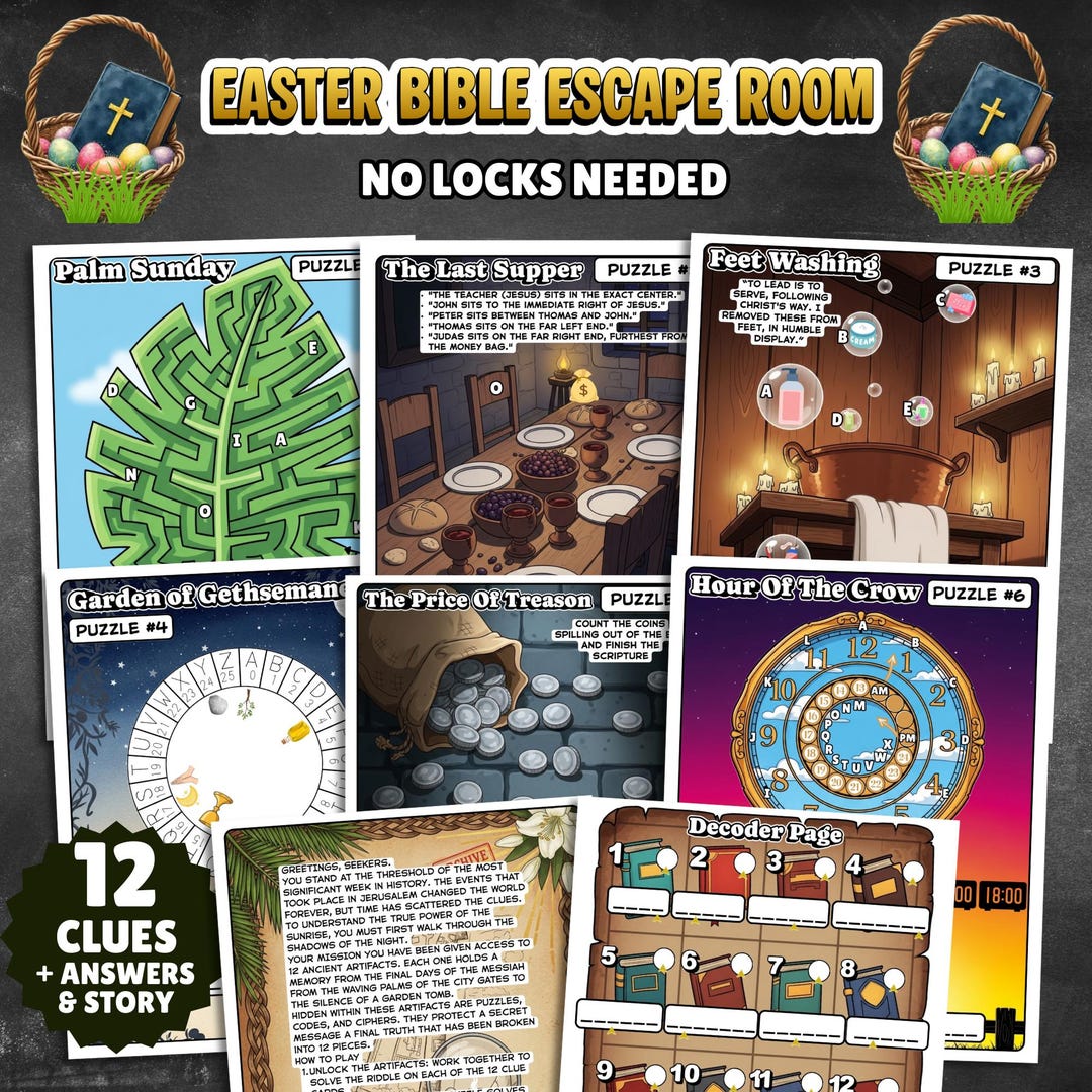 Easter Bible Escape Room Printable | Resurrection Sunday School Game ...