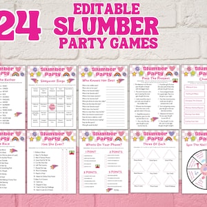 Printable Slumber Party Games Sleepover Activity Bundle Editable ...