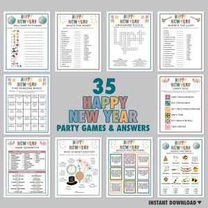 Happy New Year's Game Bundle| Printable Family Games | Virtual Party ...