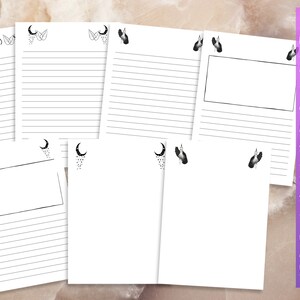 Utskrivbara sidor från nybörjarhäxkonsten i Skuggornas bok | Grimoire-ark för babyhäxor om kristaller, sigill, runstenar, örter och tarotkort bild 8