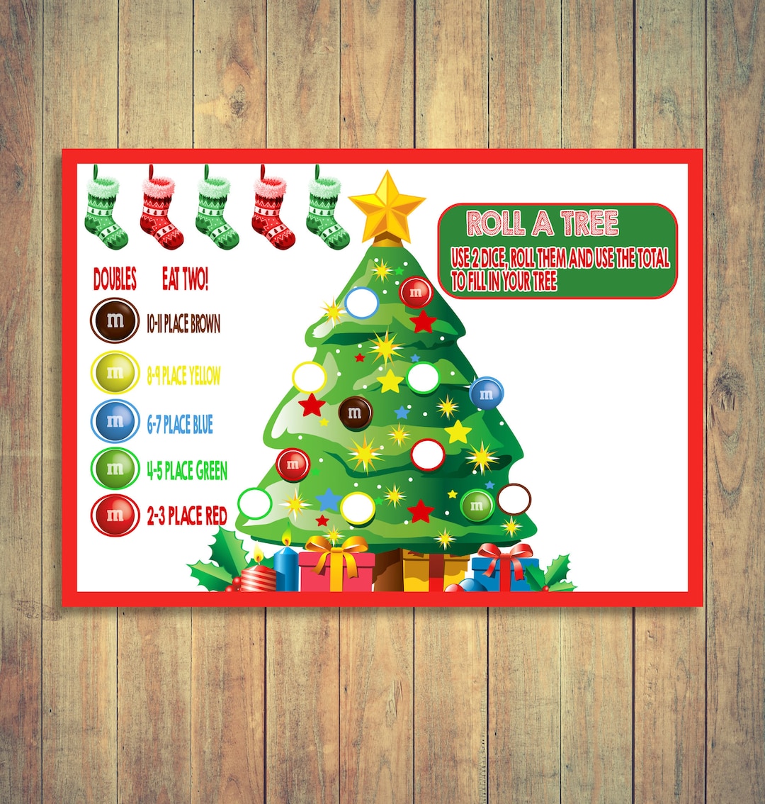 Christmas Kids Table Game Roll A Christmas Tree Game Kids