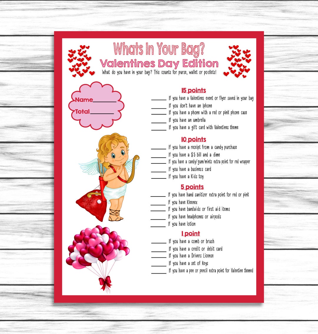 Galentines Day Game, Whats in Your Bag, Galentines Party Game ...