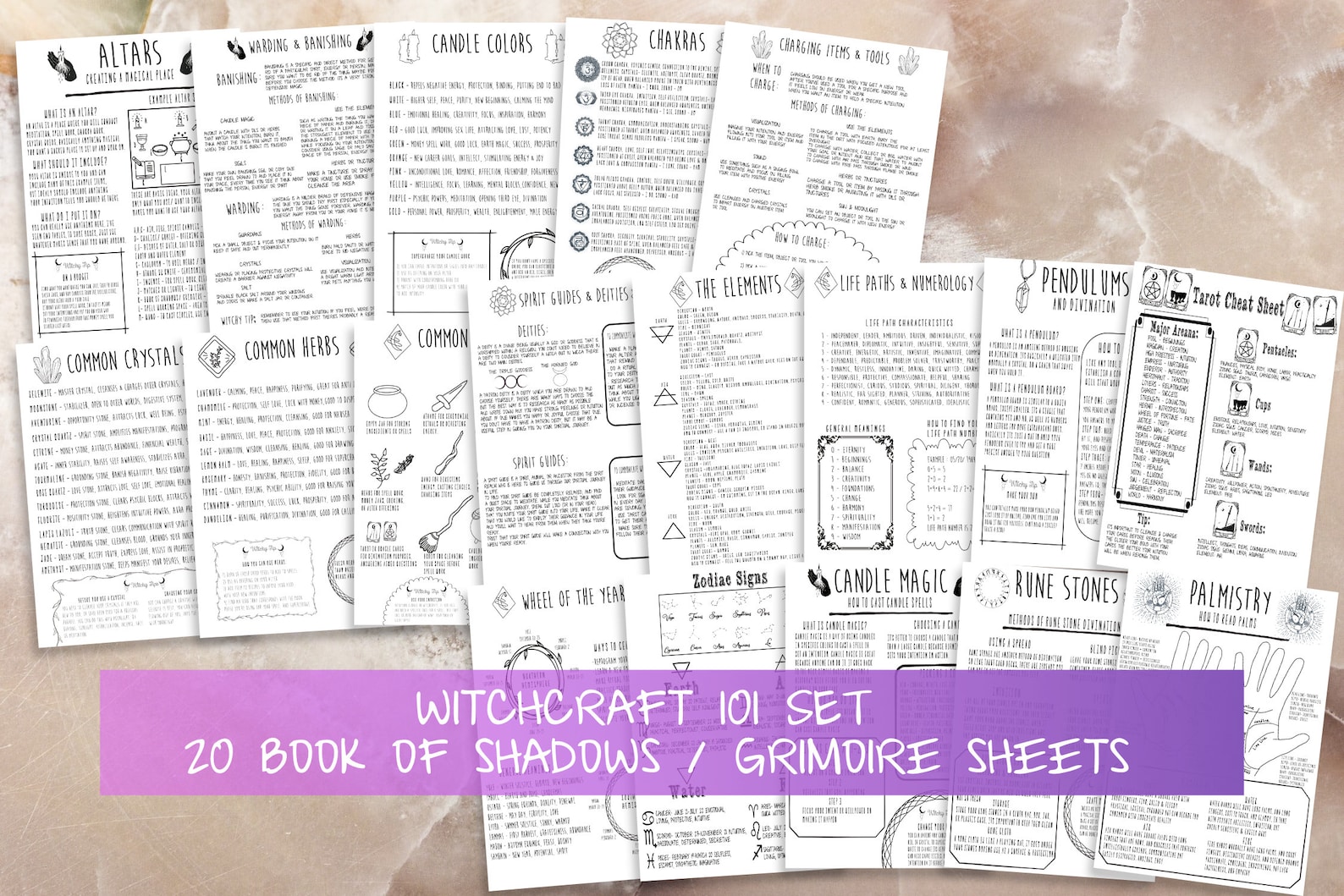 Witchcraft Basic Printable Grimoire Pages, Book of Shadows Pages, Moon ...