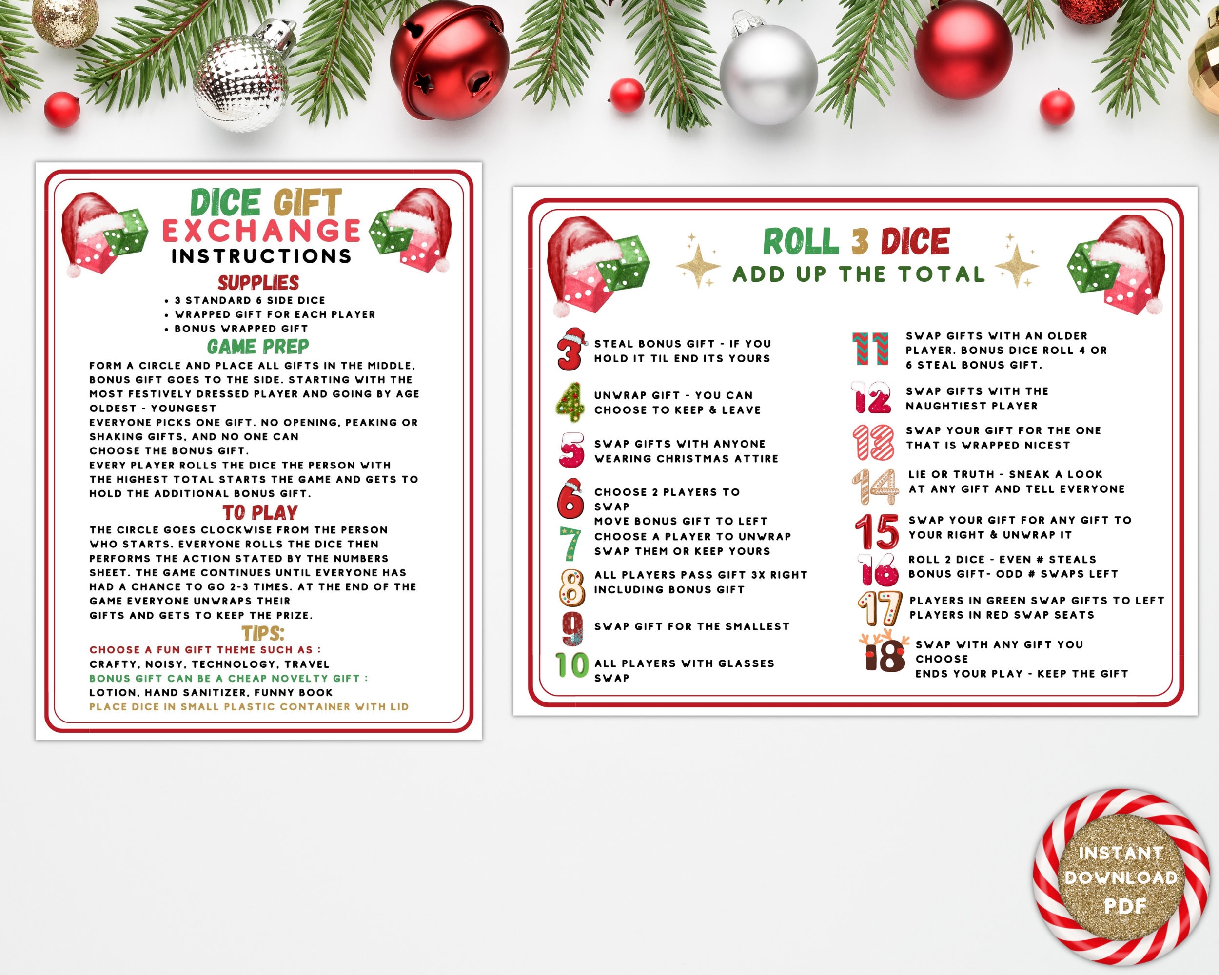 Kerst dobbelspel met opdrachten