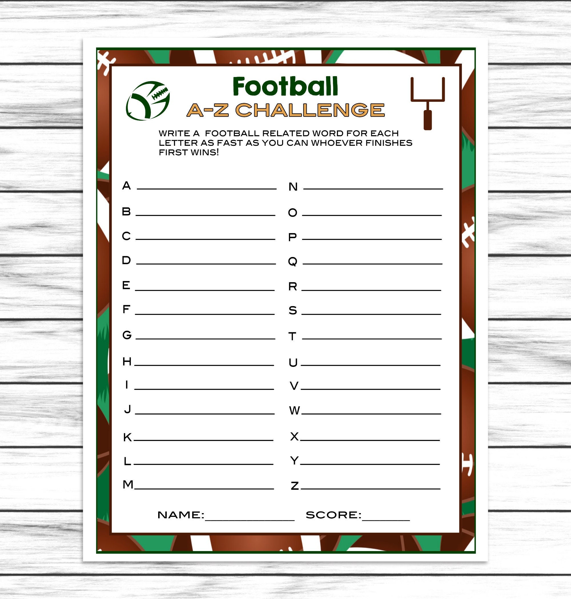 Printable Or Virtual Super Bowl Trivia Party Game, Kids Adults Family –  Enjoymyprintables