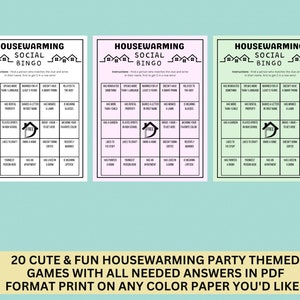 Printable Housewarming Party Games New Home Game Bundle Moving House Games Housewarming Party Ideas Housewarming Activities zdjęcie 3