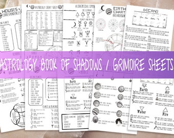 Astrology Book Of Shadows Pages, Astrology Basics, Birth Charts, Witch Supplies Reference Page, Basic Witchcraft Grimoire Printable Pages