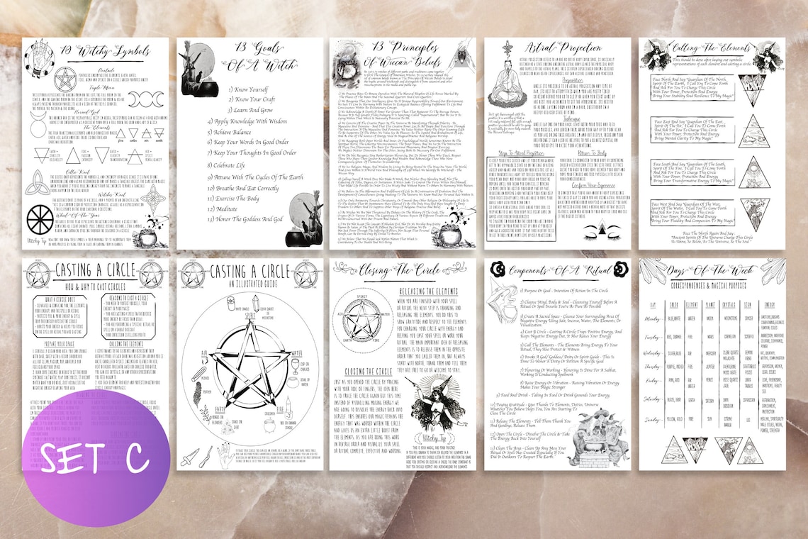 Witchcraft Basic Printable Grimoire Pages, Book of Shadows Pages ...