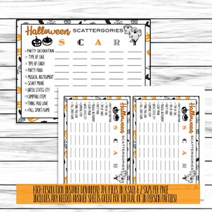 Halloween Party Games, Halloween Game Set, Trivia , Scattergories, Word Search, Family Games, Printable or Virtual Games, Instant Download image 5