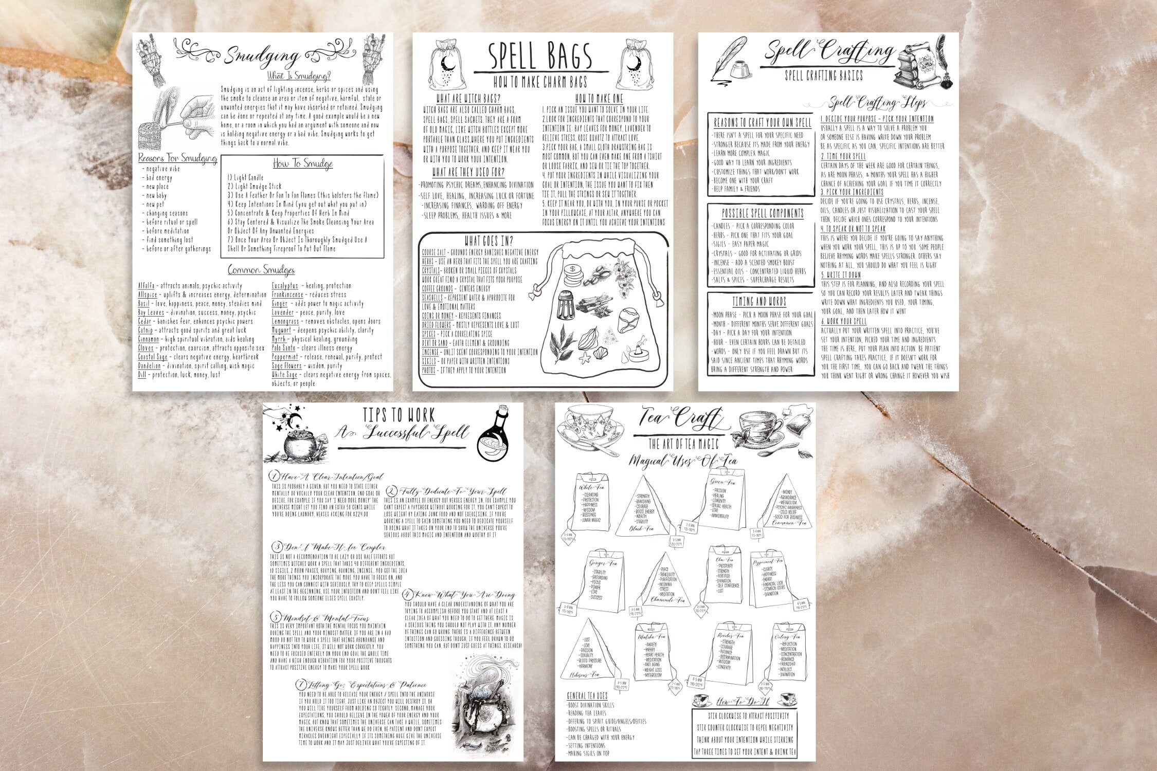 Witchcraft Printable Basic Book of Shadows Pages, Grimoire Pages, Moon ...