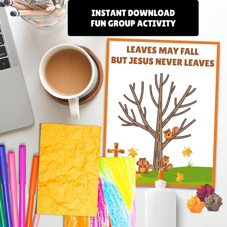 Printable Fall Jesus Never Leaves Bible Toddlers Kids Craft | Preschool ...