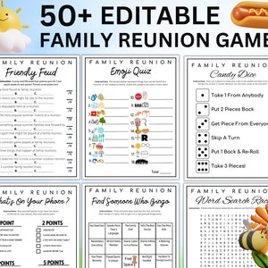 Printable Family Reunion Games Bundle | Editable Template Family Activities | Group Reunion Quizzes | Family Reunion Ideas For Adults & Kids