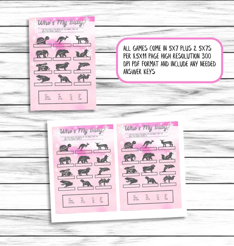 Labor or Beer or Baby Girls Baby Shower Games Bundle Pink Baby Its Cold Outside Snowflakes Winter Wonderland Printable