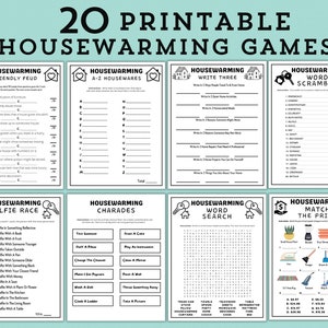 Printable Housewarming Party Games New Home Game Bundle Moving House Games Housewarming Party Ideas Housewarming Activities zdjęcie 2