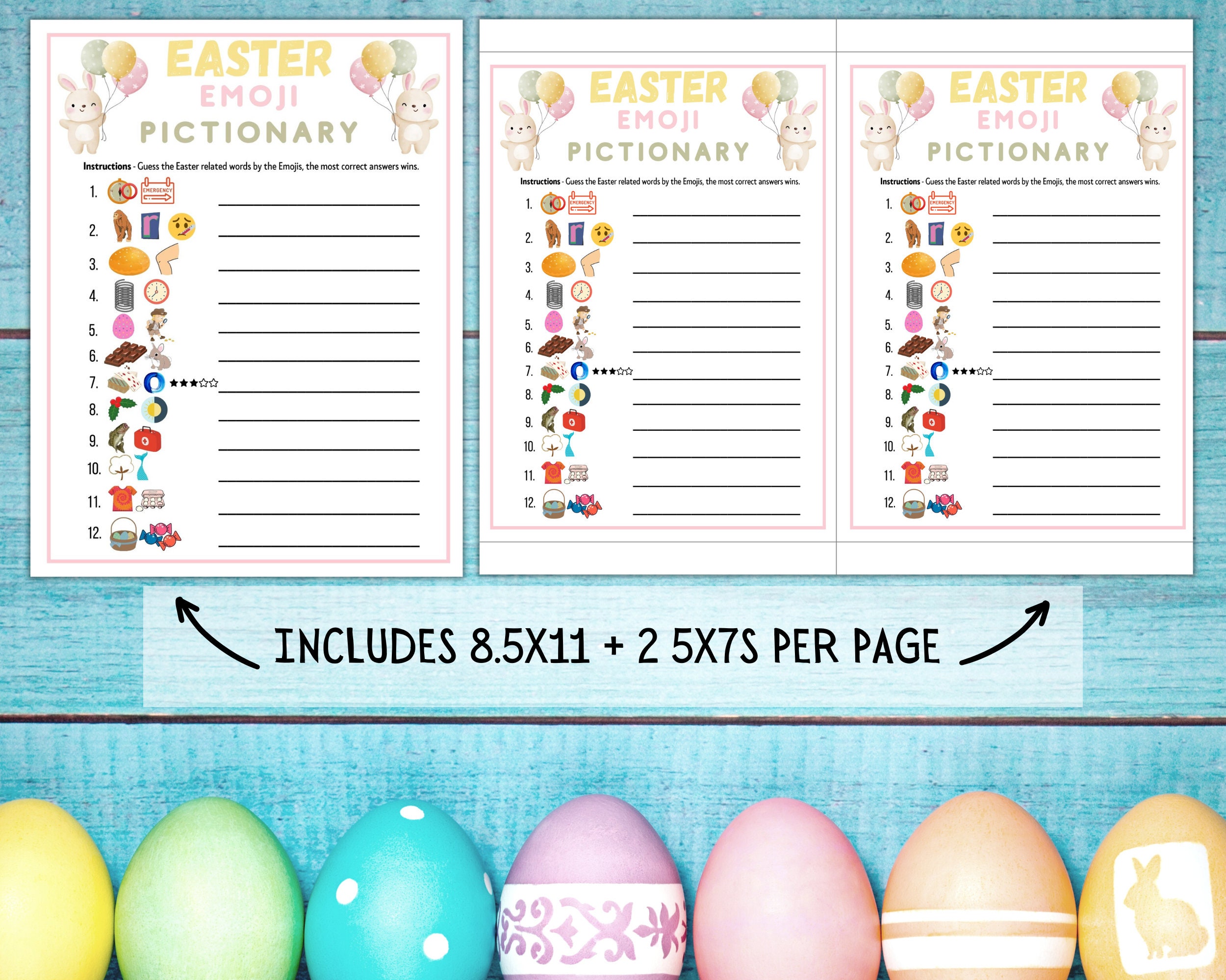 Easter Printable Emoji Pictionary Game | Fun Family Activity | Kids ...