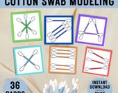 Printable Cotton Swab Pattern Cards | Toddler Quiet Time Activity | Montessori Preschool Curriculum Special Education Homeschool Kids Game