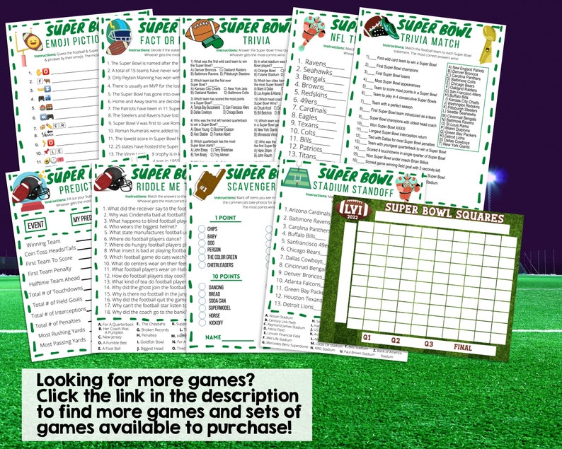 Super Bowl Emoji Pictionary Game Super Bowl Trivia Quiz Etsy Hong Kong