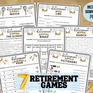 Printable Retirement Party Games | Retirement Trivia Quiz | Fun Ideas For Retiree Party | 2025 Co Worker Retirement Games | Instant Download