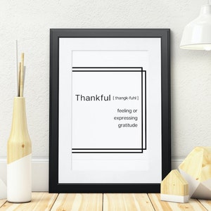Thankful Definition Print