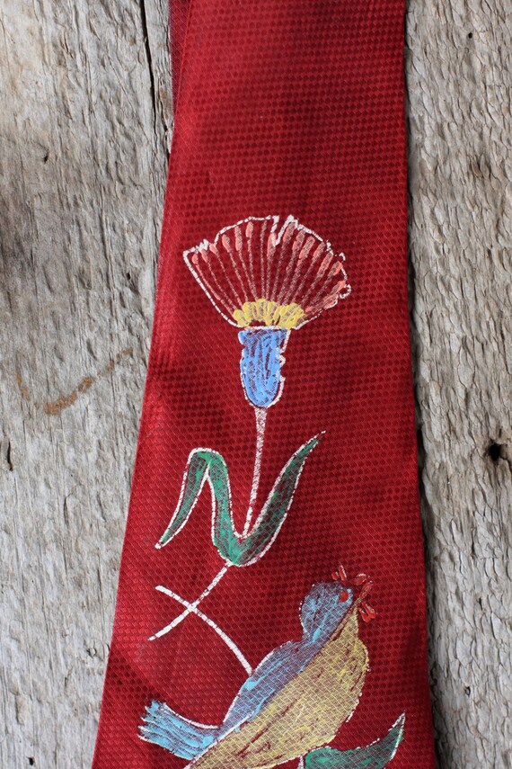 Vintage Handpainted Neck Tie - image 4