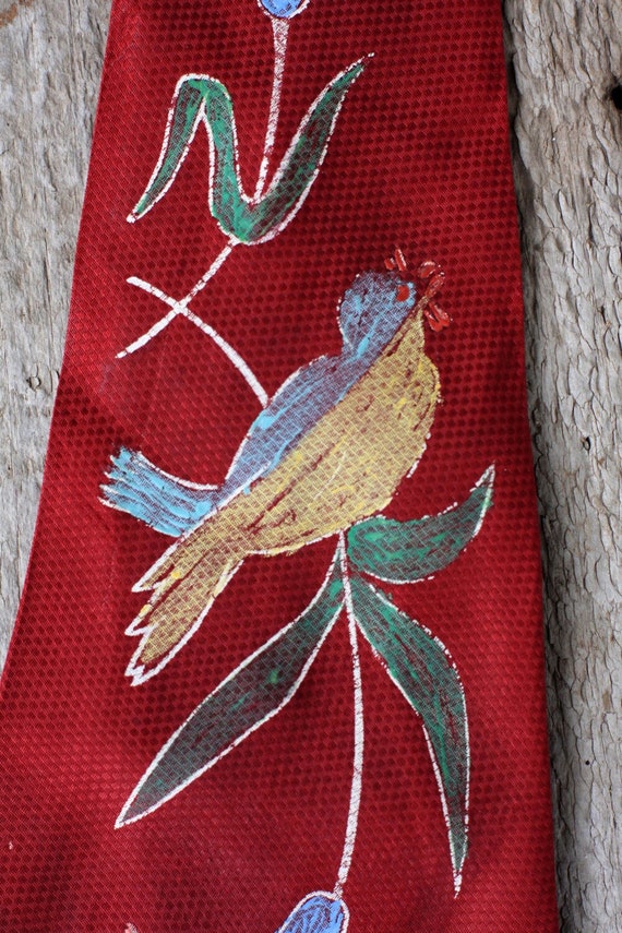 Vintage Handpainted Neck Tie - image 1